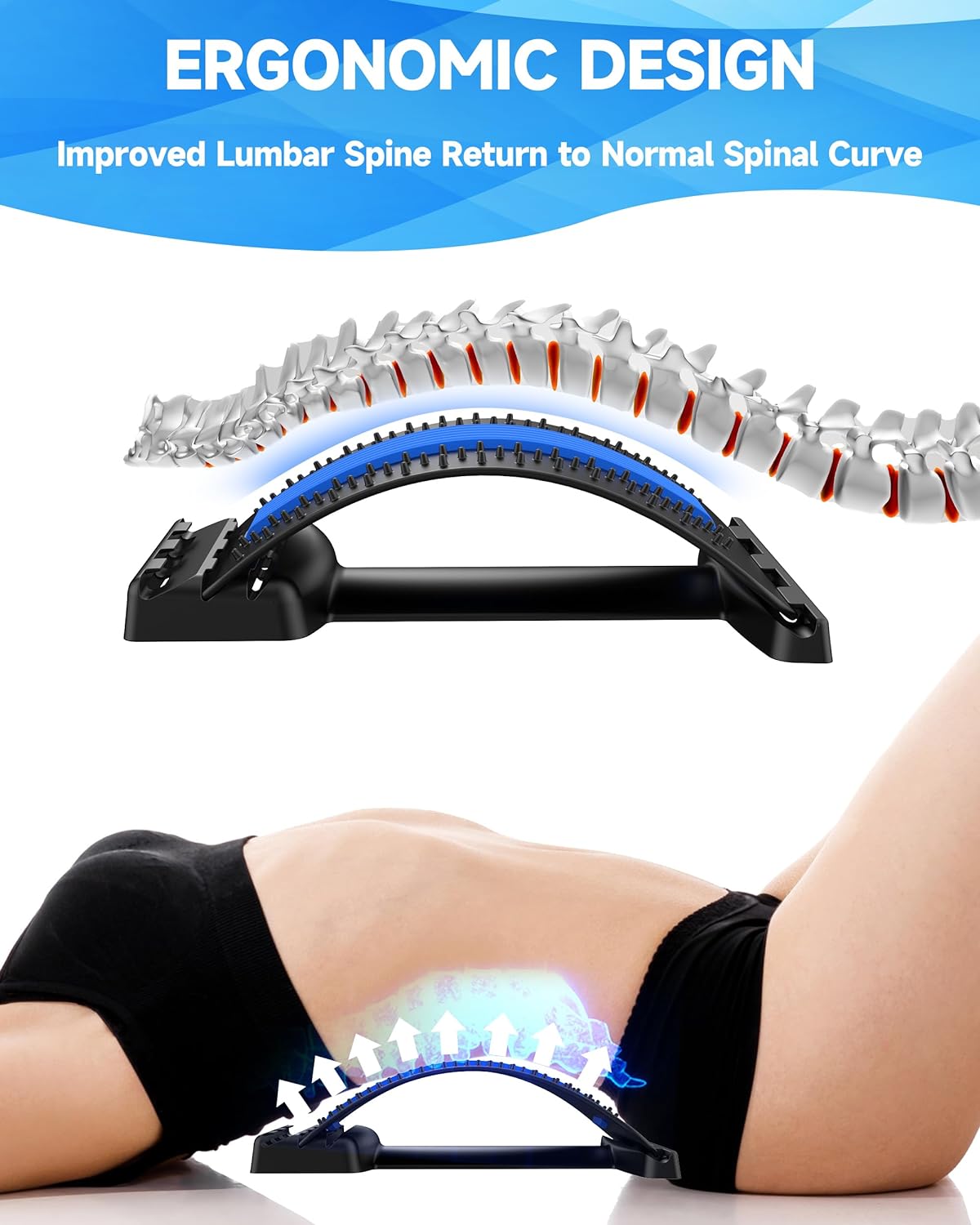 Spears Outlet Mall | Estirador de espalda para aliviar el dolor de espalda,  dolor de espalda baja, grietas de espalda y relajación de apoyo lumbar 
