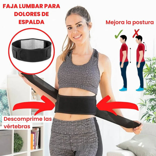 Faja Lumbar Térmica con Imanes de Turmalina // Cinturón Alivia Dolor